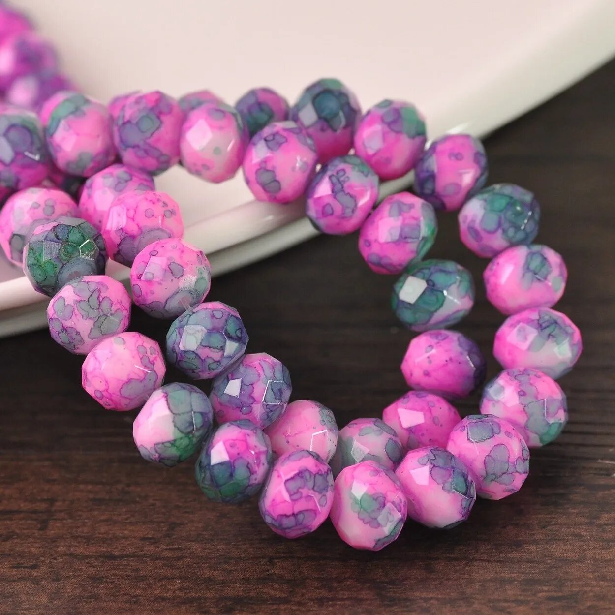 20 шт 10x7 мм граненые непрозрачные стеклянные цветные пятна Pink Green 10x7mm