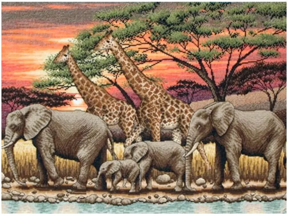 Набор для вышивания Maia African Sunset "Африканский закат" 30*40см, 5678000-01026