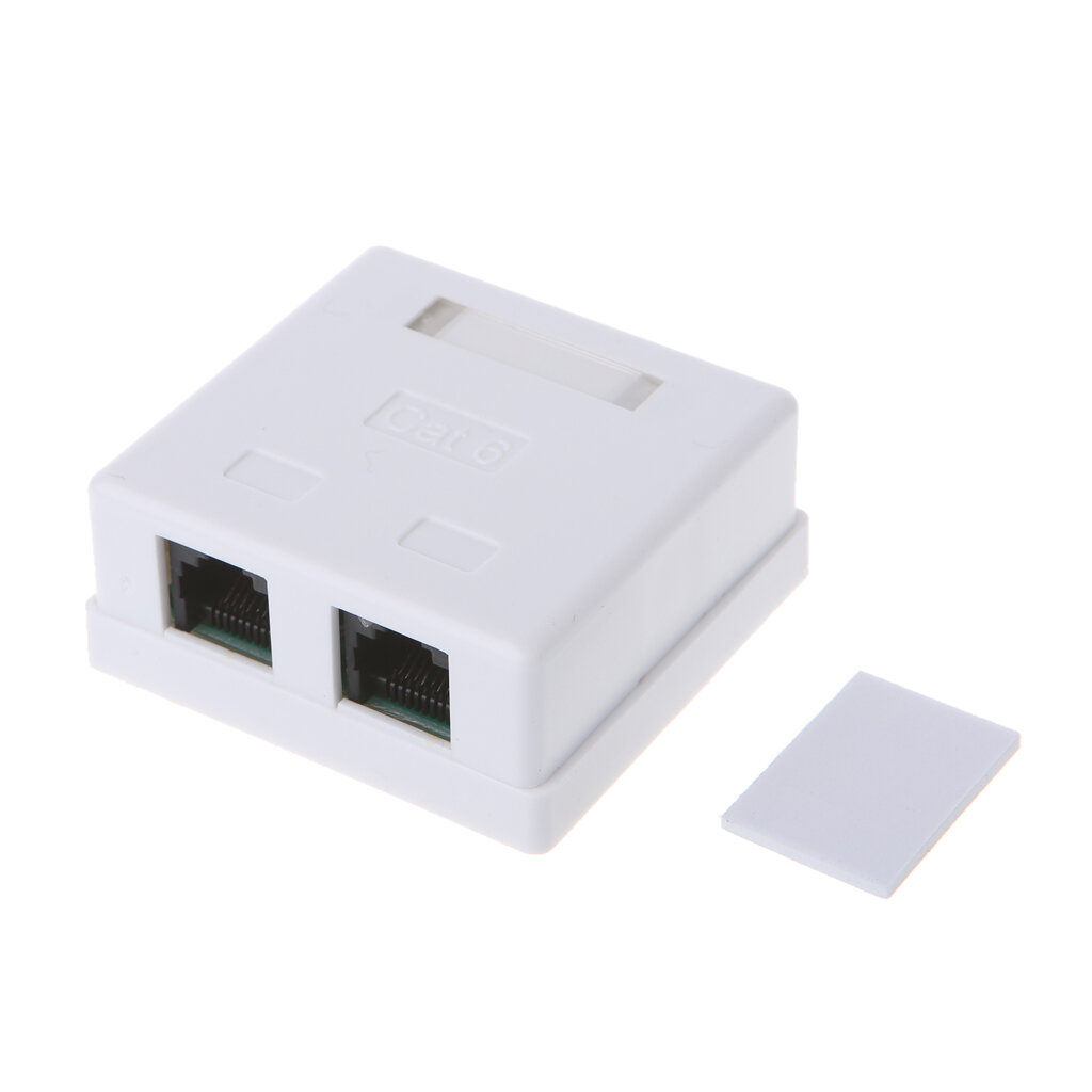 Распределительная Коробка RJ45 Сетевой Разъем CAT6 с 2 Портами Для Настольного Удлинителя
