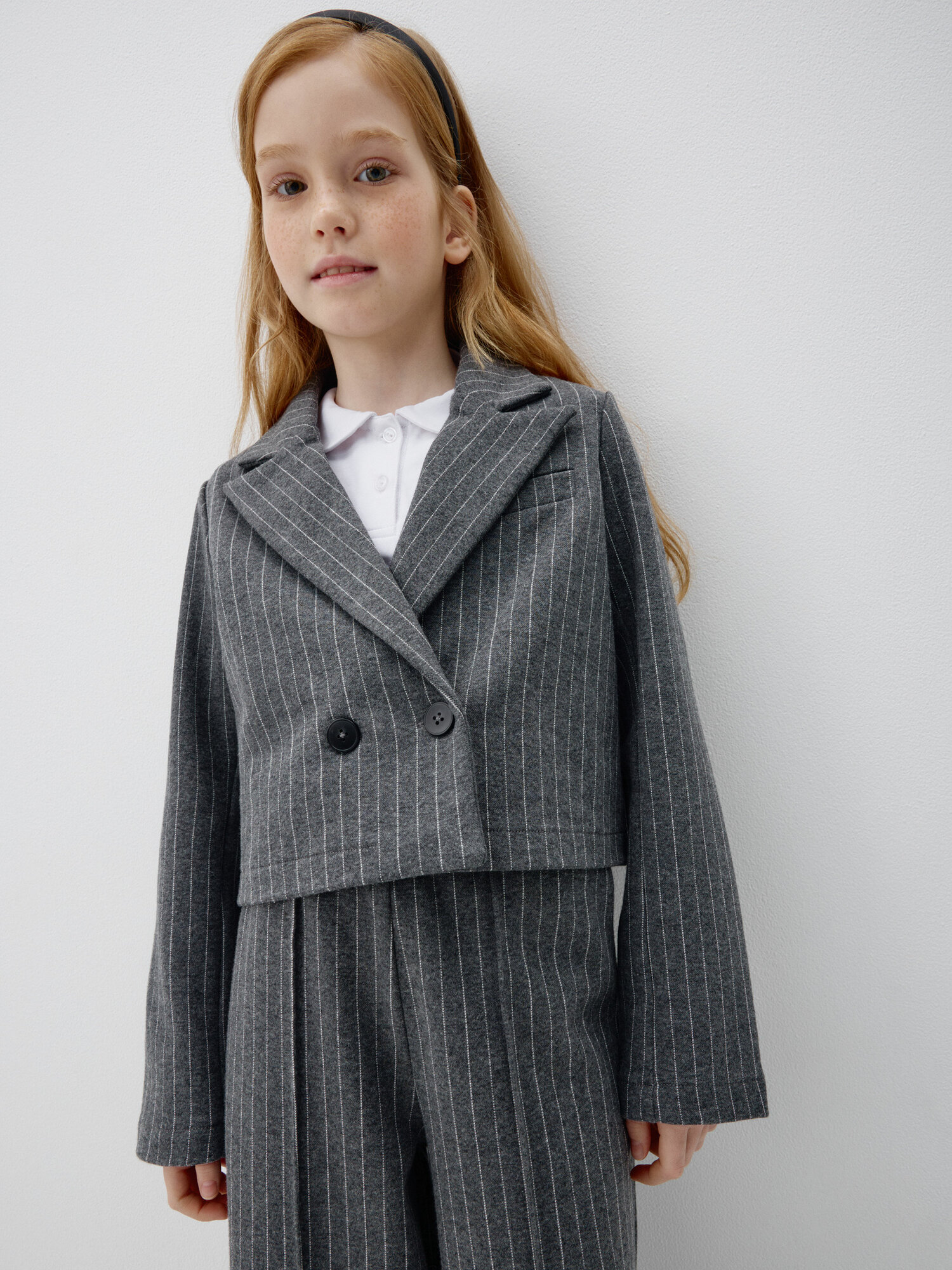Школьный пиджак Sela размер 164 серый