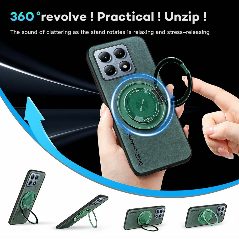 Изображение Чехол для Xiaomi 14T Pro(Сяоми 14T Про) совместимый с MagSafe (магсейф), противоударный, с кольцом подставкой