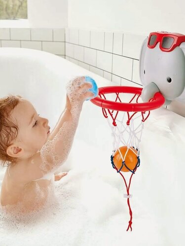 Изображение товара Игрушка для купания в ванной Hape Баскетбольное кольцо Слоник E0221_HP