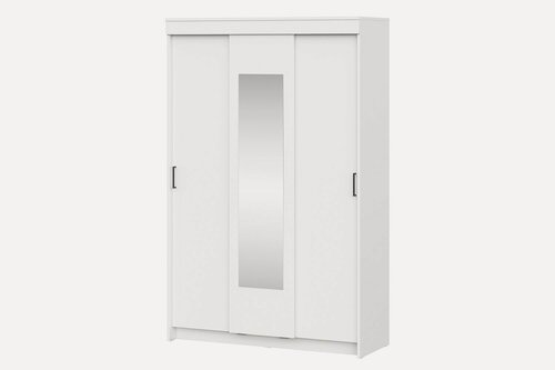 Изображение товара Шкаф-купе для одежды Hoff Капри, 130,1х201,6х50 см, с зеркалом, цвет белый текстурный