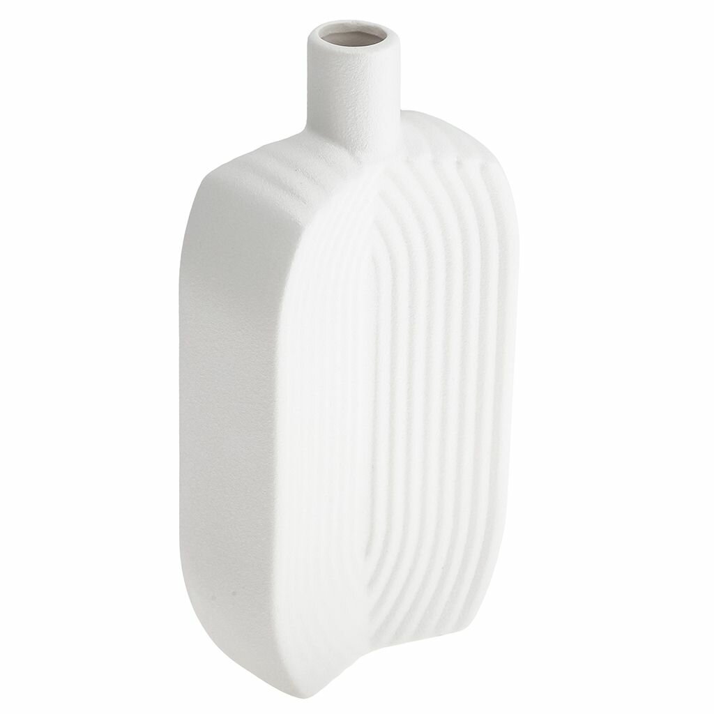 Ваза настольная керамическая "Аравия" 850мл, белый, фактурный глянец — фото 1