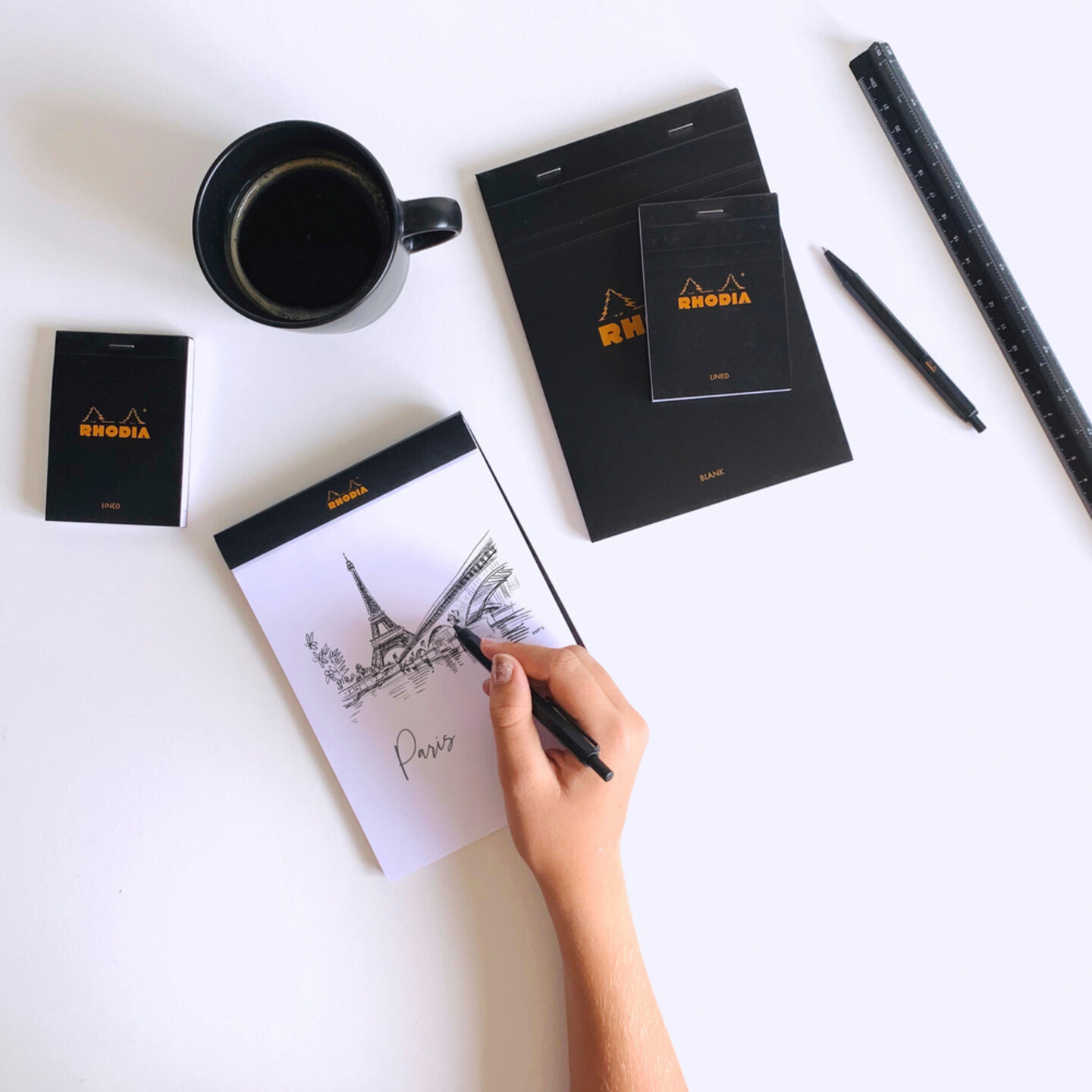 Блокнот RHODIA "Basic", blank, без линовки, A5, 80 л, микроперфорация.