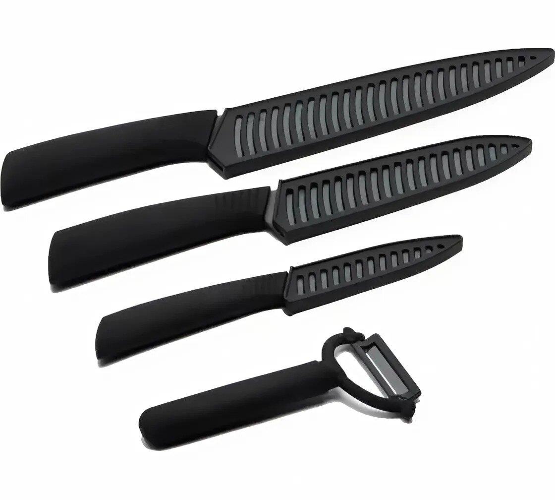 Набор керамических ножей 3+1 Ceramic Kitchen Knife Set с овощечисткой