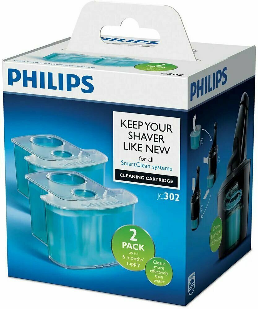 Картридж для бритв Philips JC302 с чистящей жидкостью, 2 шт
