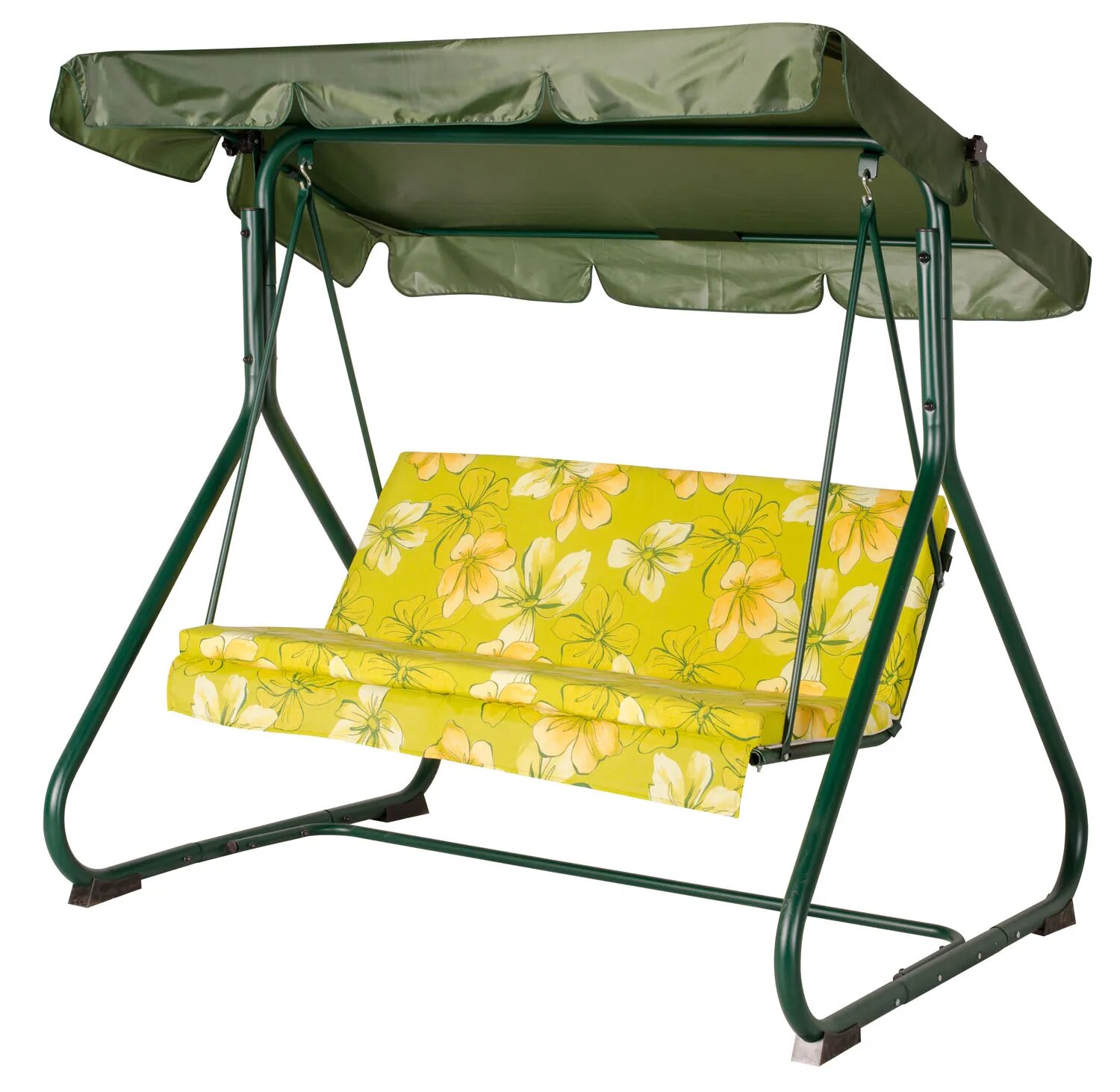 Качели садовые Удачная мебель Фиджи 3-х местные до 120 кг зеленый