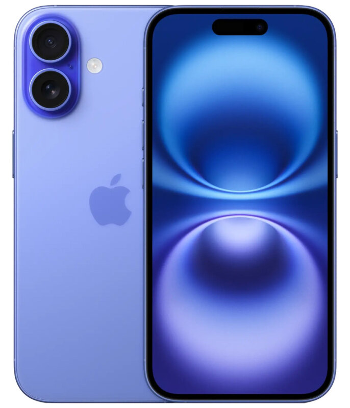 Смартфон Apple iPhone 16 128GB nano SIM + eSIM Ultramarine (ультрамарин)