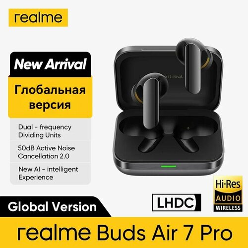 Realme Наушники беспроводные с микрофоном realme Buds Air 7 Pro Bluetooth USB Type-C черный 8142₽