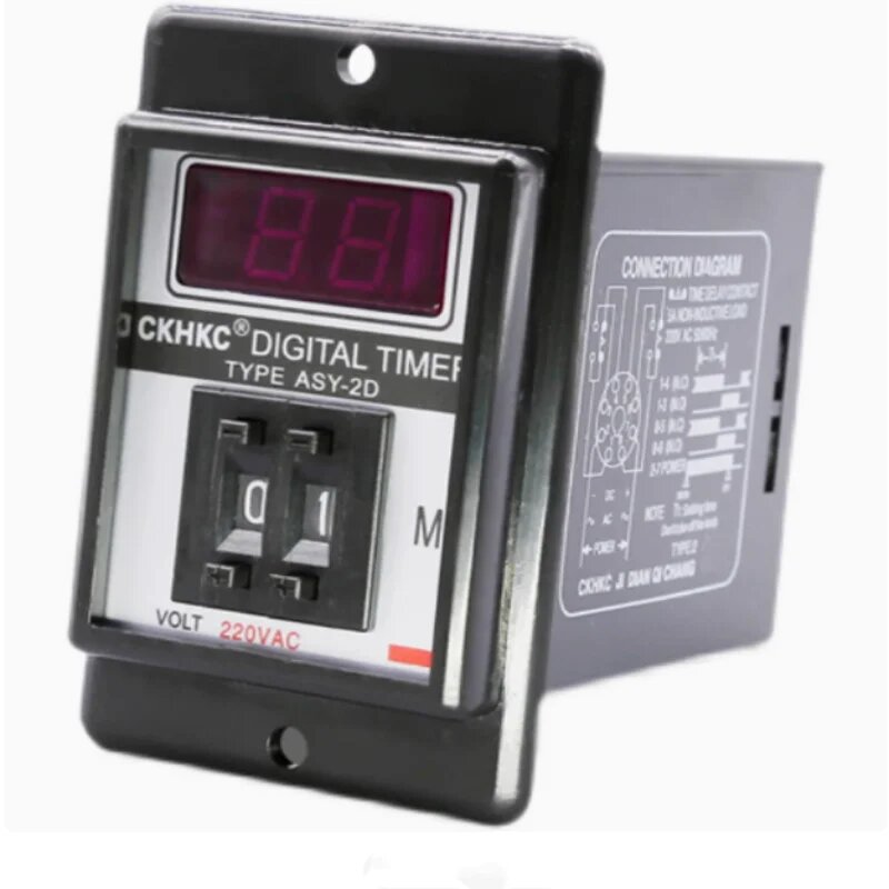 ASY-2D DC12V DC24V AC110V AC220V AC380V Таймер задержки включения Реле времени 1-99s с базовой розеткой, DC24V