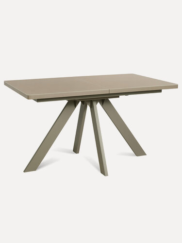 Изображение товара Стол стеклянный раздвижной NORWAY 140 CAP GLASS на металлокаркасе, столешница закаленное стекло, цвет капучино (глянец), 140(180)х85 см