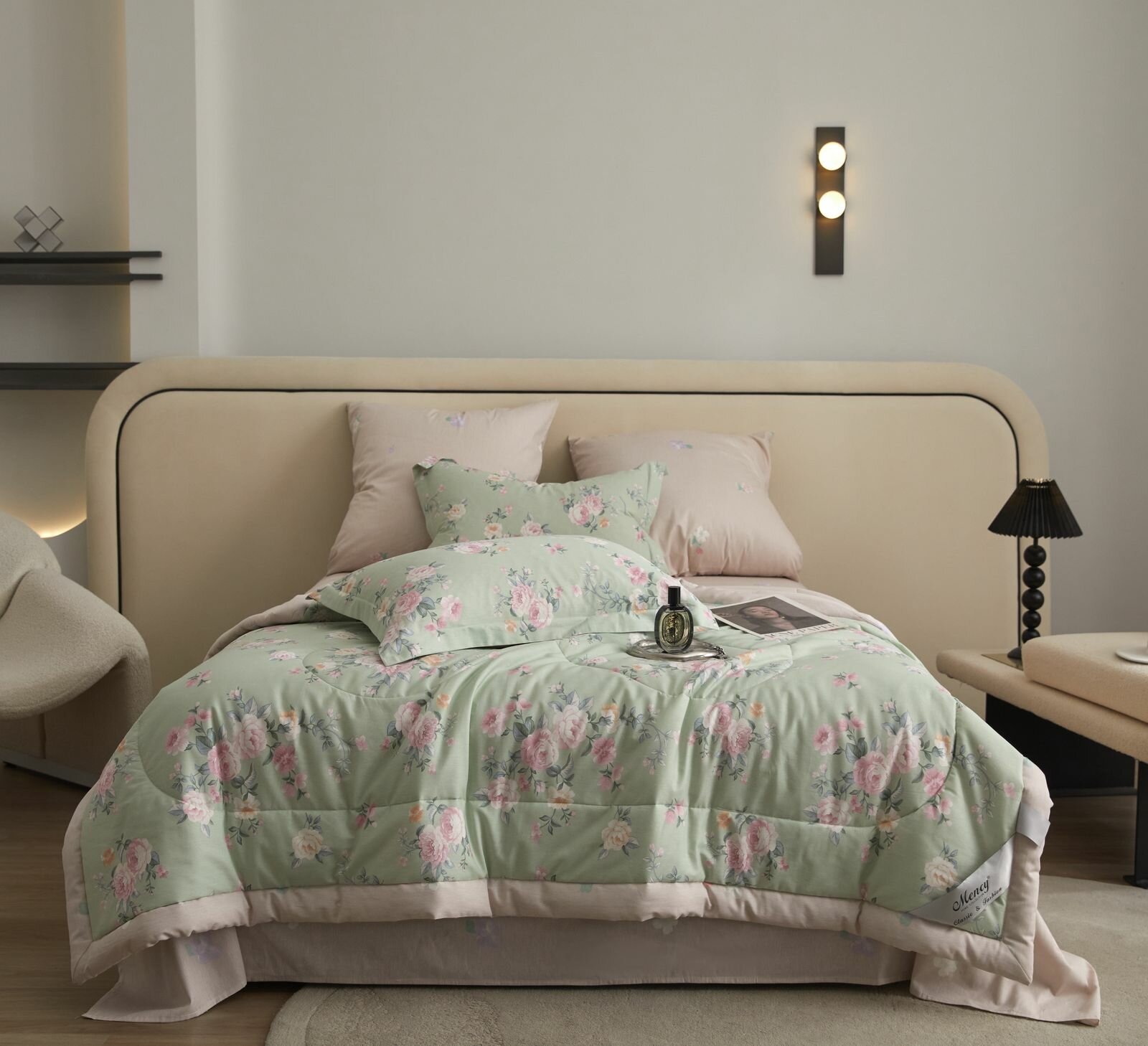 Постельное белье с одеялом евро 200х220 хлопок 100% Сатин Mency Men-5