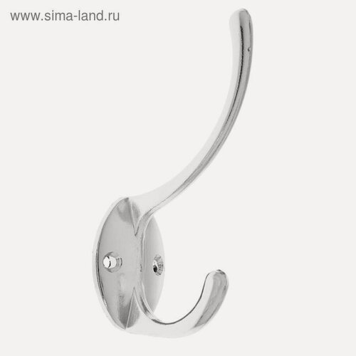 Изображение товара Крючок мебельный тундра TKD012, двухрожковый, цвет хром, 1 шт.