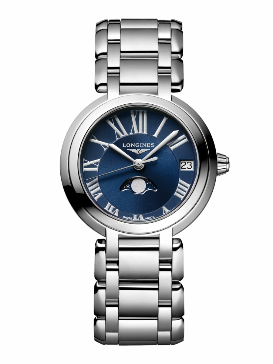 Наручные часы LONGINES, серебристый/синий — фото 1