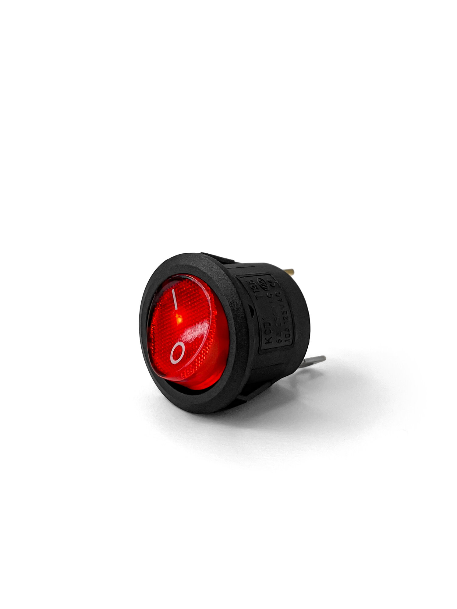 1 шт. Кнопка переключатель с фиксацией красная круглая двухпозиционная встраиваемая тумблер с подсветкой