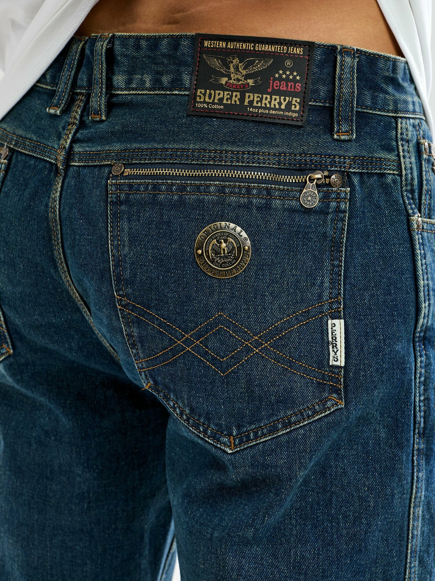 Джинсы SUPER PERRY S  размер W34 L34  сине зеленый