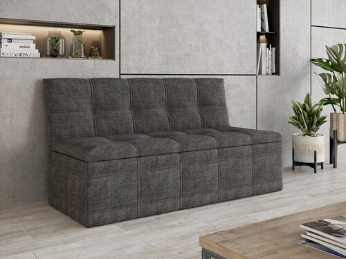 Изображение товара Диван на кухню прямой, кухонный диван с ящиком Квадро Т-1 (ТК серая)