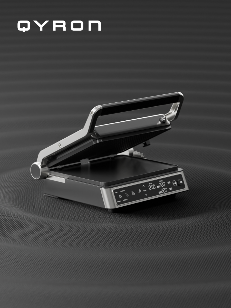 Электрический гриль QYRON GE601 4 программы съемные панели плоская панель в комплекте