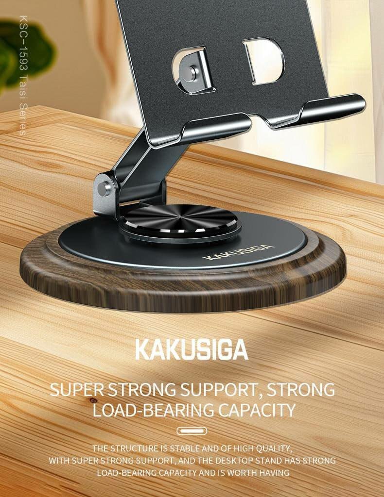 Подставка для телефона KAKUSIGA, вращение на 360°, черная, складная