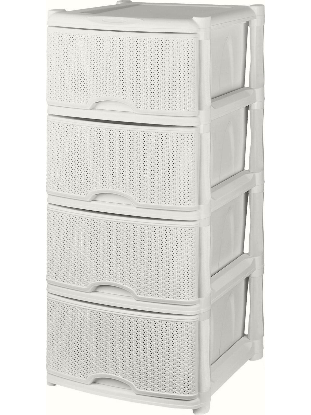 Комод пластиковый KEEPLEX KL377312048 Rattan четырехсекционный 50х415х555 см белое облако