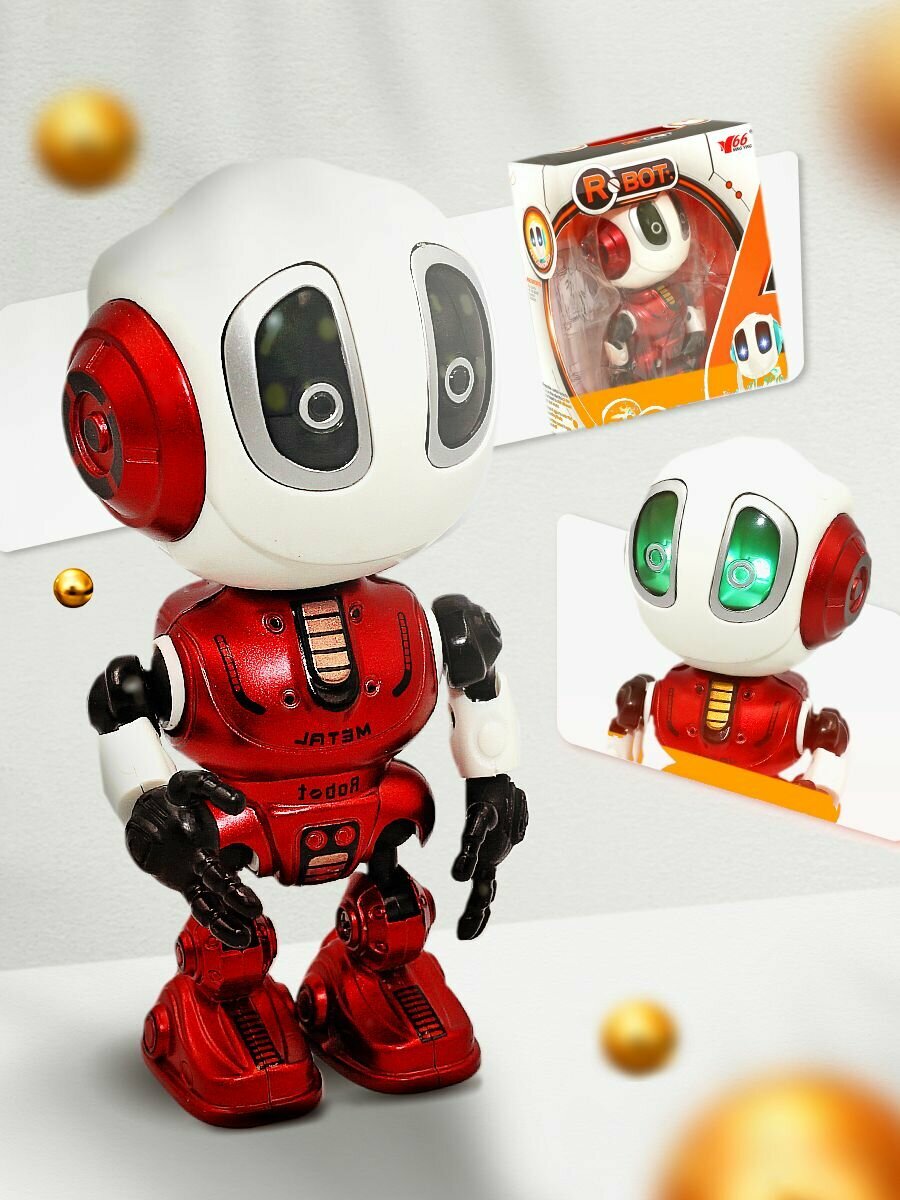 Интерактивная игрушка Робот повторюшка говорящий, со светом, USB