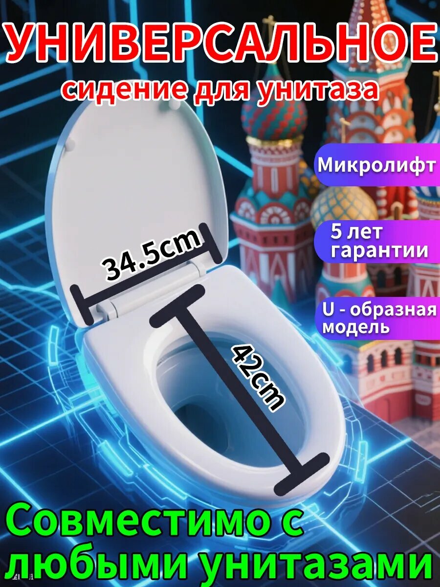 Сиденье крышка для унитаза с микролифтом и доводчиком