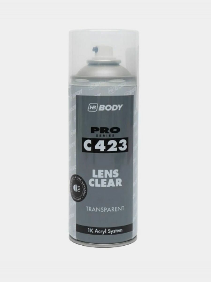 Лак для фар и оптики аэрозоль 400 мл. Прозрачный. HB Body C423 Lens Clear