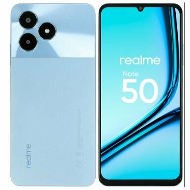 6,74" Смартфон realme Note 50 4/256 ГБ (6941764434585) 2024, голубой