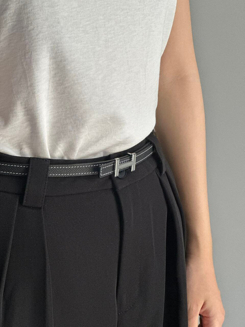 Ремень Hermes для мужчин и женщин, черный — фото 1