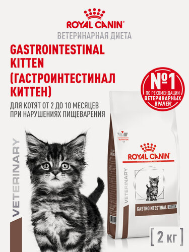 Изображение товара Сухой корм для котят Royal Canin Gastrointestinal Kitten при нарушениях пищеварения, 2 кг