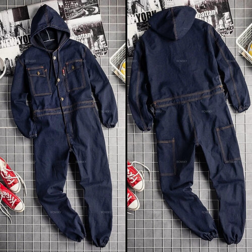 Изображение товара Комбинезон рабочий Мужское страхование труда, сварка, авторемонт, цельный джинсовый комбинезон