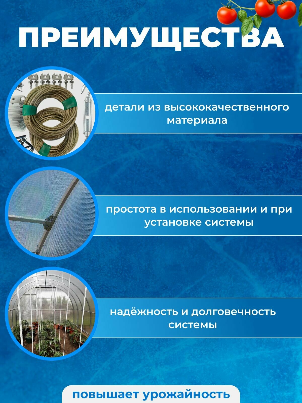 Система для подвязки растений в теплице 6м — фото 1