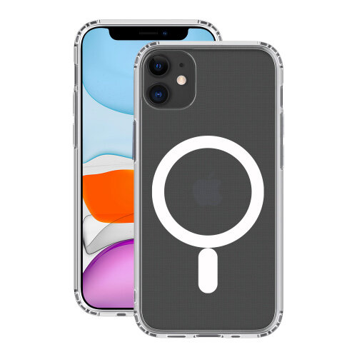 Чехол бесцветный/прозрачный пластиковый с MagSafe для модели телефона Iphone 11