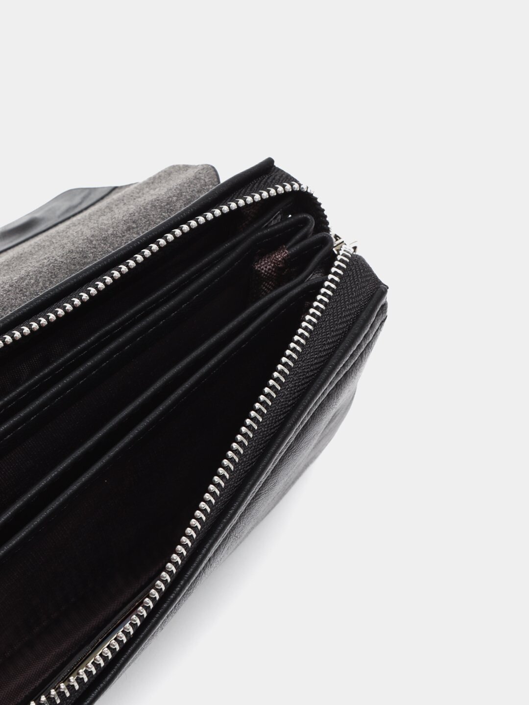 Портмоне, фактура глянцевая, гладкая, черный/черный — фото 1