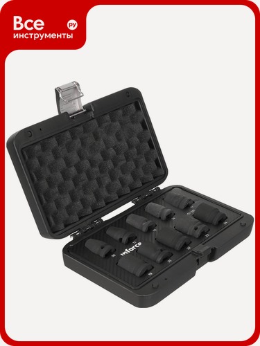 Изображение товара Набор торцевых ударных головок Inforce (1/2\"; 10-24 мм) 11-01-261, квадратный крепеж, CrMo, внутренний шестигранник