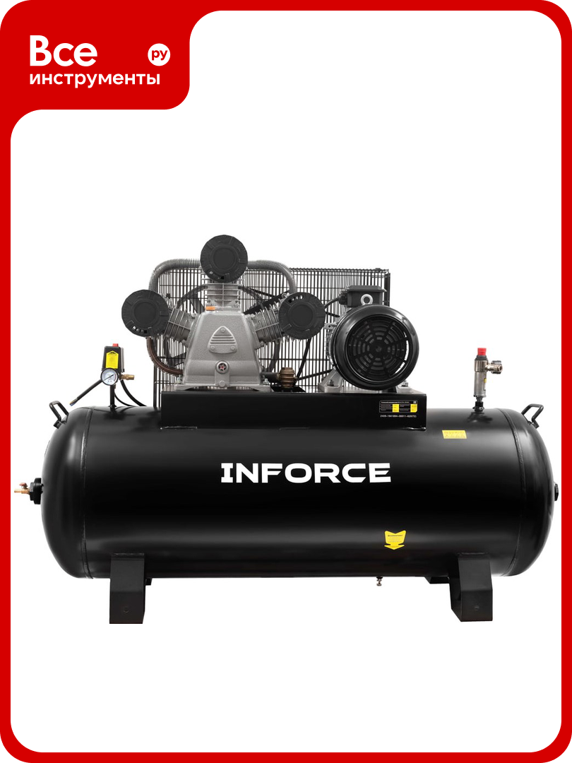 Ременной компрессор Inforce (270 л; 10 бар; 950 л/мин; влагоотделитель) IBCW-270L-3P/950
