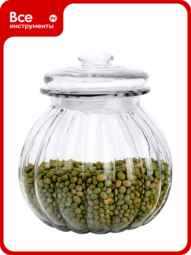 Стеклянная банка для сыпучих продуктов Mallony BOLLA с крышкой объем 0.75 л 003607