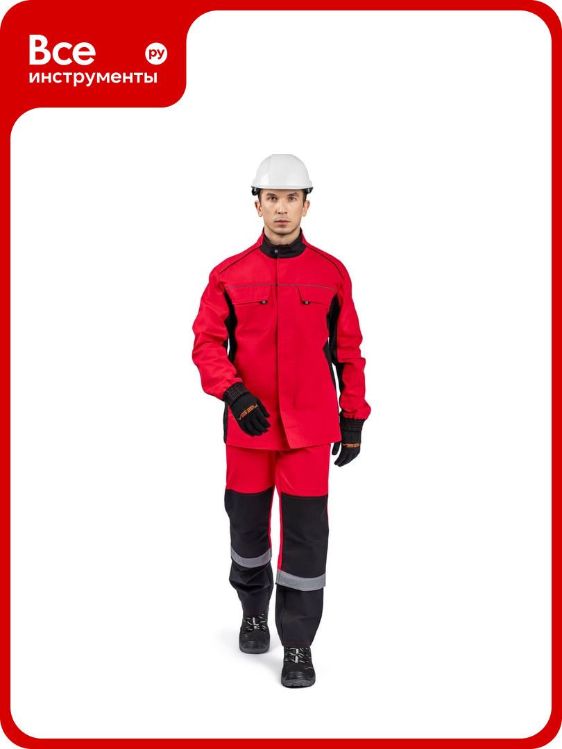 Мужской костюм техносэйф вятка красный/черный р. 104-108/170-176 4640271084284