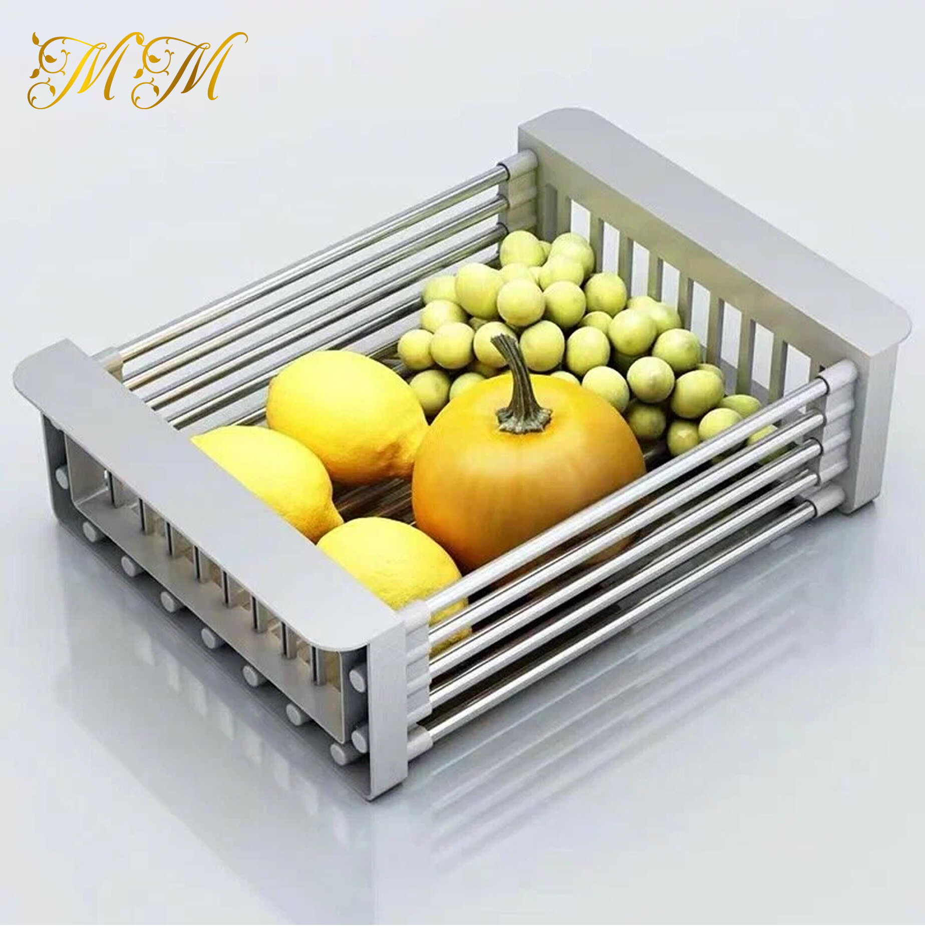 Раздвижная сушилка для посуды на раковину, настольная на кухню / Сушка решетка подставка BM