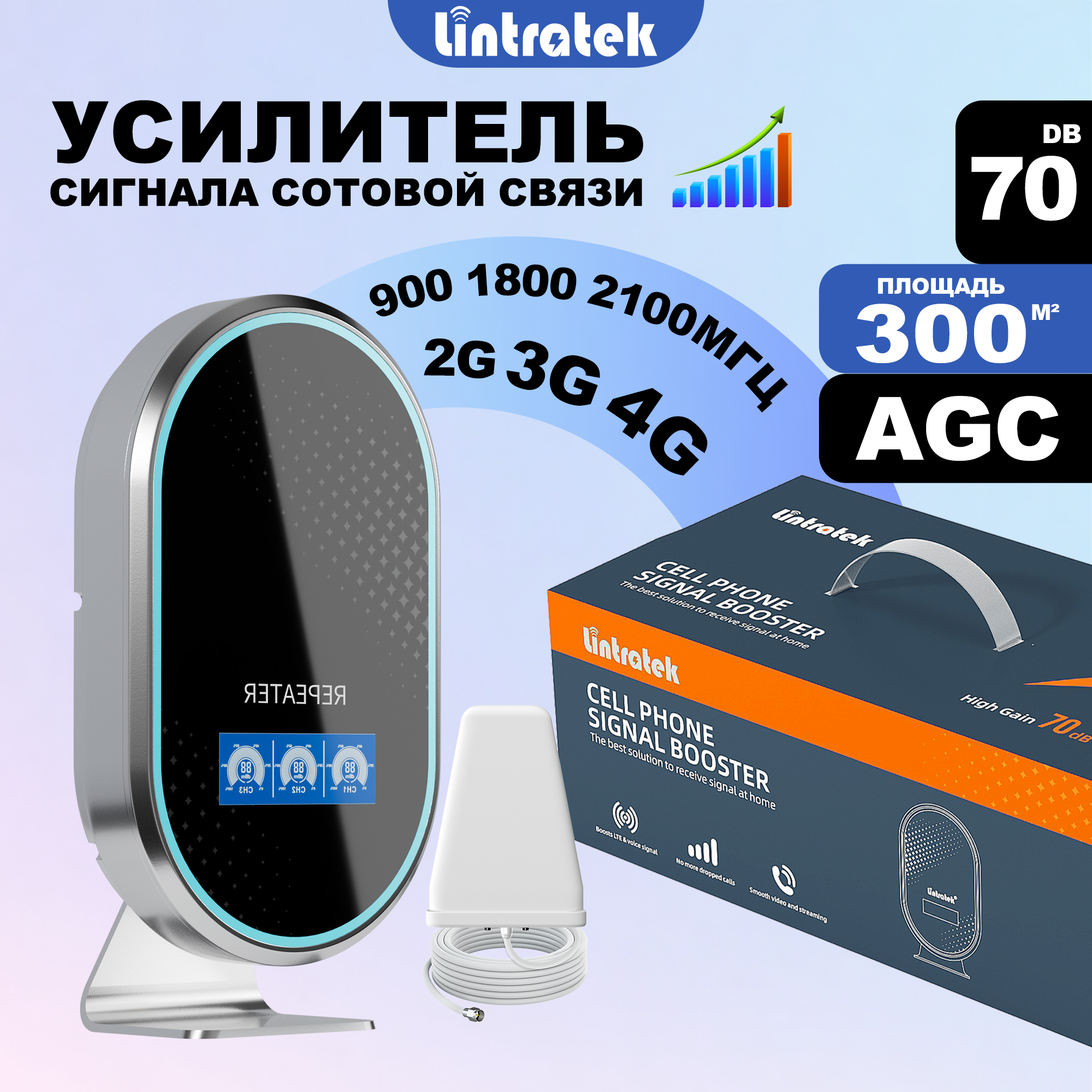 Усилитель мобильной сети для телефона, GSM 900 DCS 1800 WCDMA 2100 МГц