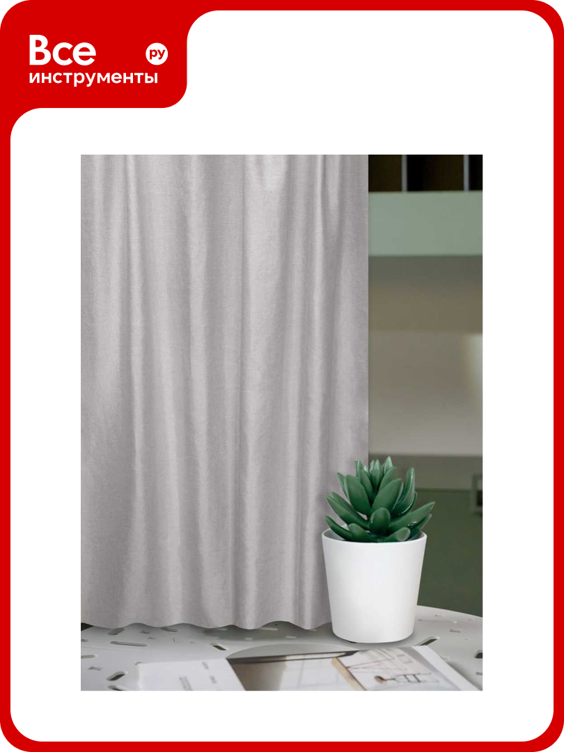 Штора портьерная Witerra жаккард лен Меланж серый 135х180 1 шт 00000072978
