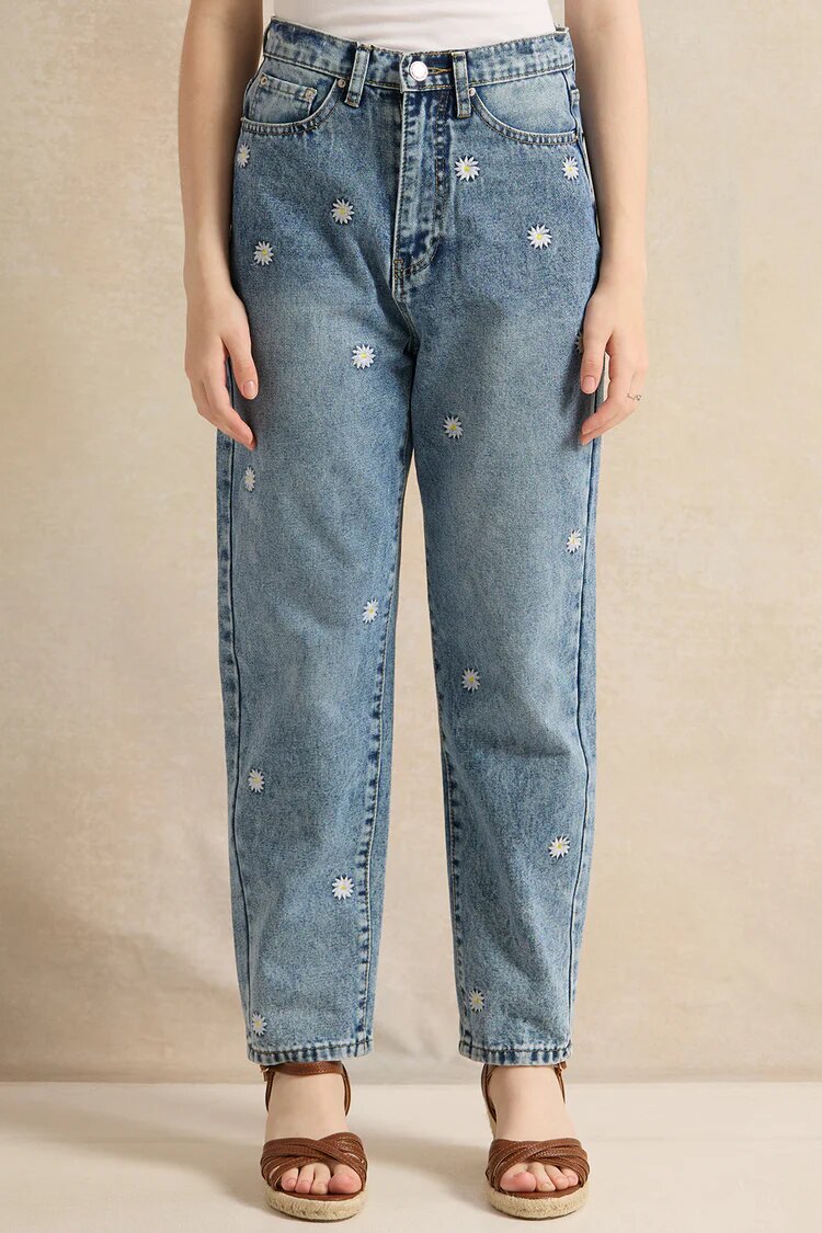 Джинсы REDTAG, размер 8-9 лет, cиний — фото 1