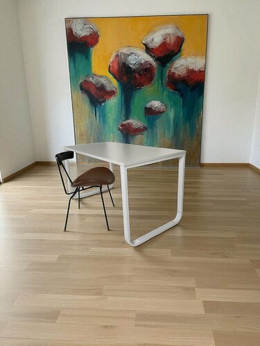 Изображение товара Стол обеденный/ Лофт, цвет Белый, 130*80*75 см. Ножки лофт белые.