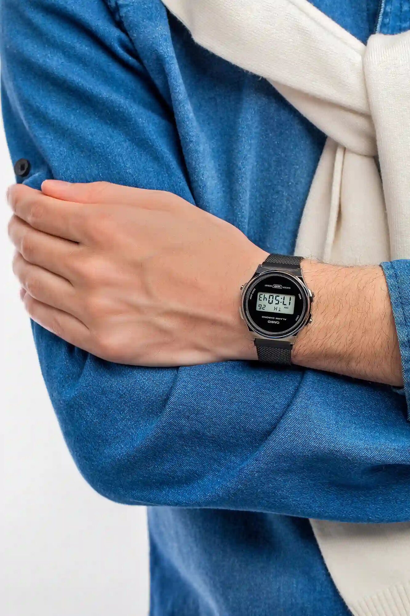 Наручные часы CASIO Vintage, хром/черный