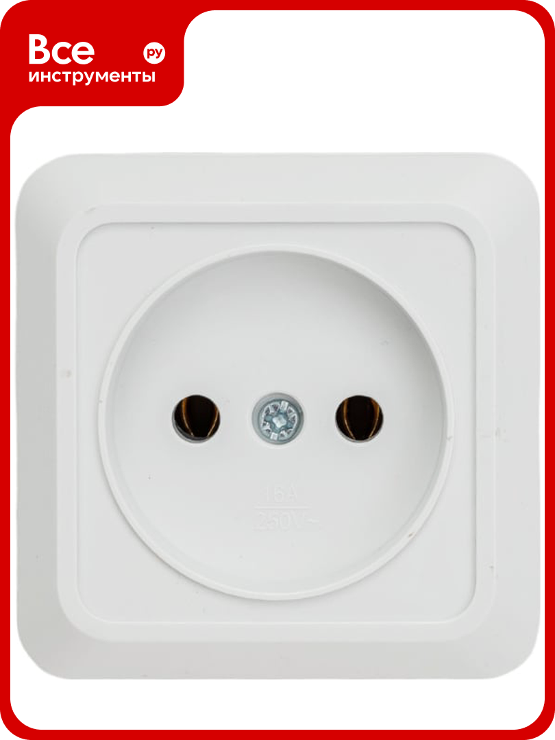 Одинарная розетка IN HOME BOLLETO белая накладная 7022 4680005959785