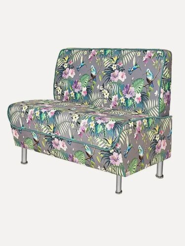 Изображение товара Диван прямой микс 99х65х84 см, нераскладной, птицы серые велюр