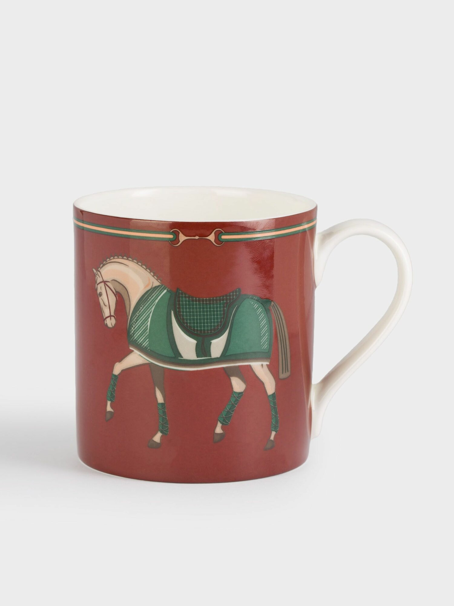 Кружка 380 мл фарфор F красная Лошадь Warhorse