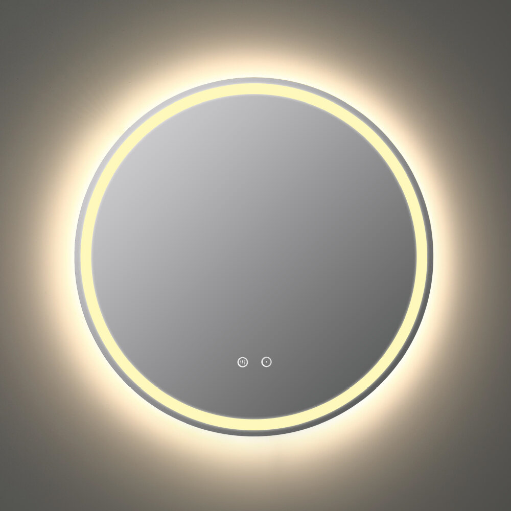 Зеркало настенное с подсветкой для ванной с антизапотевание круглое 70 см