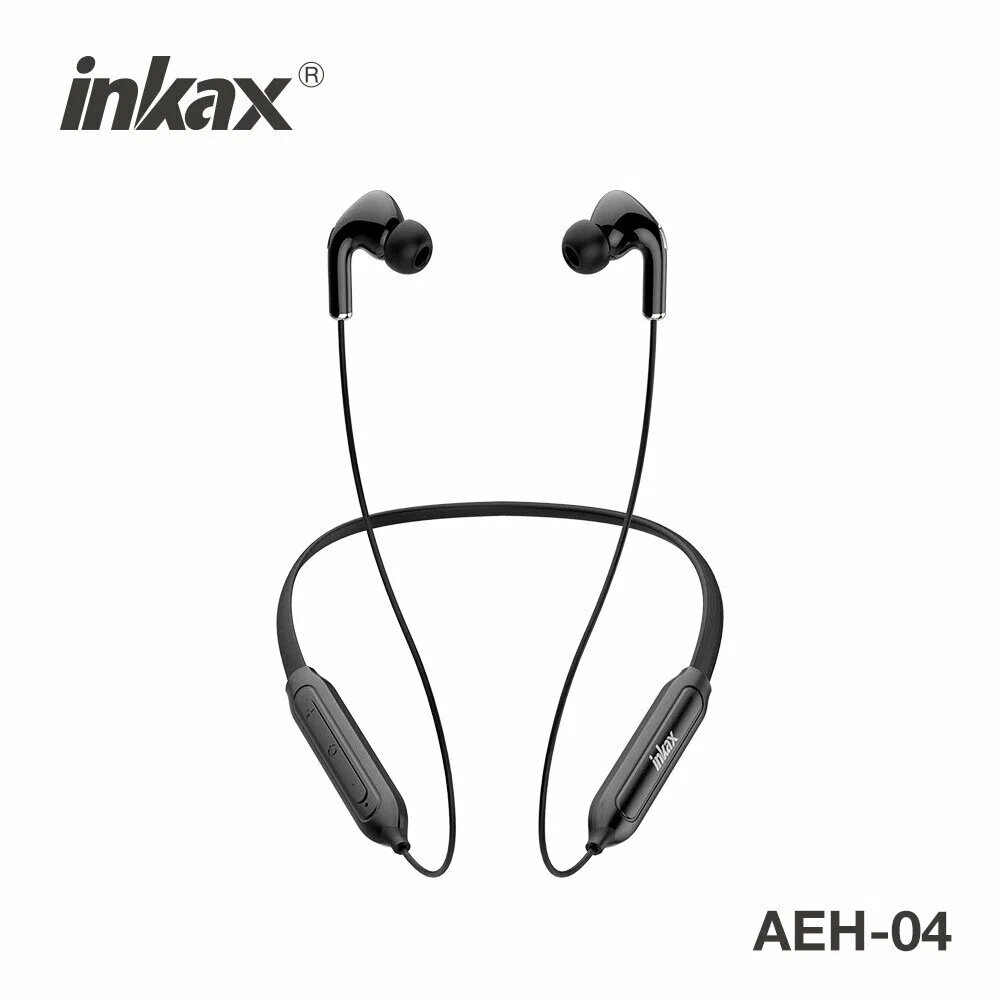Беспроводные наушники Inkax AEH-04, до 12 часов работы на одном заряде, спортивные, влагозащитные, черные
